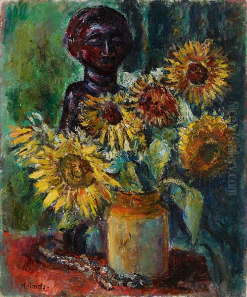 Sun Flowers and a Female Figure - view 1