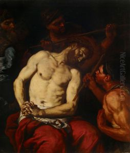 The Crowning with thorns by Johann Carl Loth