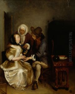 Interior, kopia efter Gerard ter Borchs original by Helene Schjerfbeck