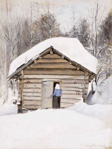 Old Woman at the Sauna Door