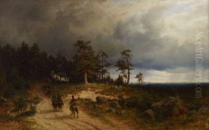 Landscape in Eastern Finland with Mounted Cossacks