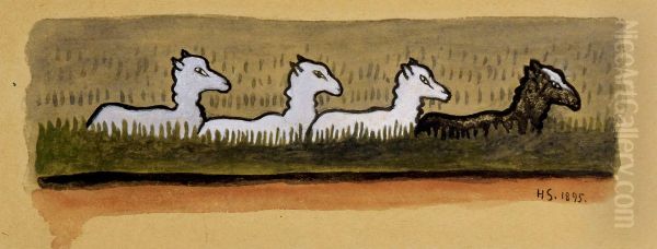 Sheep in Line - view 1