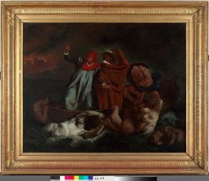 Dante ja Vergilius manalassa, kopio Eugene Delacroixin mukaan by Adolf von Becker