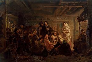 Kohtaus Hirvenhiihtajista by Robert Wilhelm Ekman