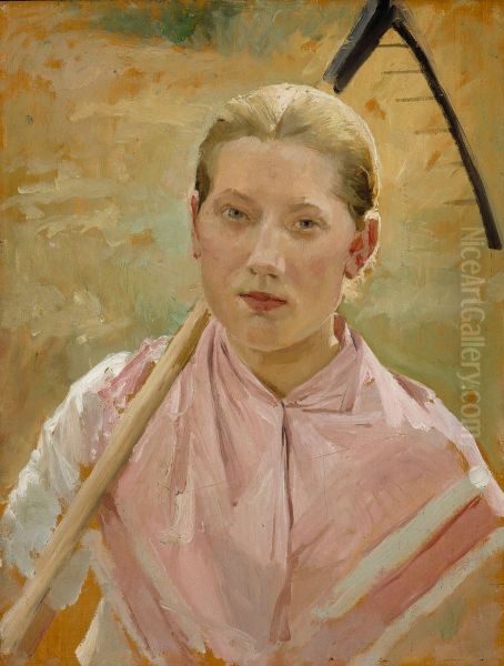 Girl with a Rake, Study for August - view 1