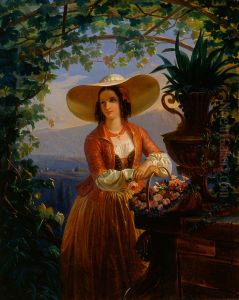 Italian Flower-Girl by Robert Wilhelm Ekman