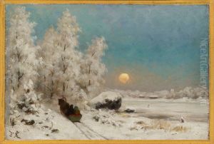 Winter Night, Moon Rising by Fredrik Ahlstedt