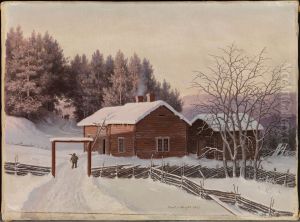 Winter Landscape at Sunset by Ferdinand von Wright