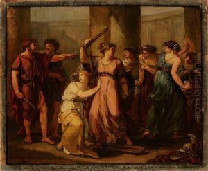 Ulysses discovers Achilles hidden among the daughters of King Lycomedes by Angelica Kauffmann