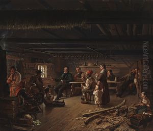 Pentti Lyytinen Recites Poems in a Cottage inSavo by Robert Wilhelm Ekman