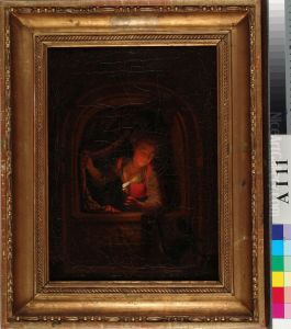 Nuori nainen ja kynttila, kopio Godfried Schalckenin mukaan by Aleksander Laureus