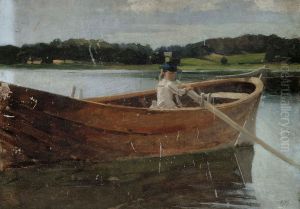 The Artist's Sister Berta in a Rowing Boat, study