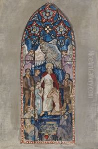 Come to Me, sketch for a stained glass window in Pori Church Come to Me, sketch for a stained glass window in Pori Church