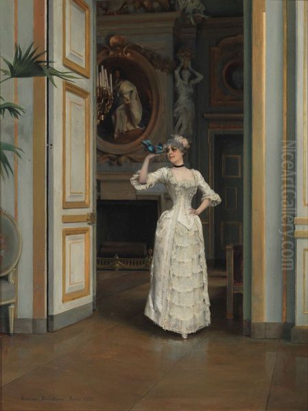 Woman with a Bird at the Castle of Maison Laffitte - view 1