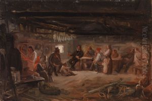 Pentti Lyytinen lukee runojaan, luonnos by Robert Wilhelm Ekman