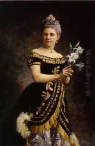 Oopperalaulajatar Ida Basilier-Magelssenin muotokuva Philinen osassa oopperassa Mignon by Maria Wiik