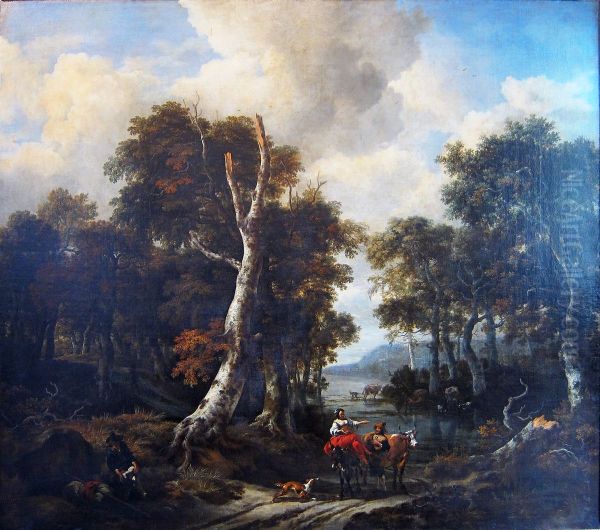 Wooded landscape with a flooded road - view 1