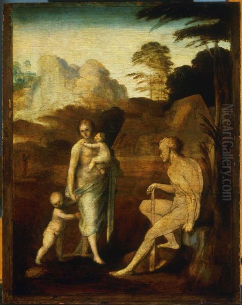 Adam and Eve with Cain and Abel - view 1