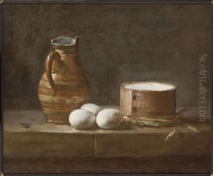 Still Life with Eggs, Cheese, and a Pitcher by Jean-Baptiste-Simeon Chardin