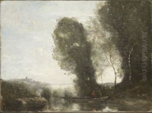 The Ferry by Jean-Baptiste Camille Corot