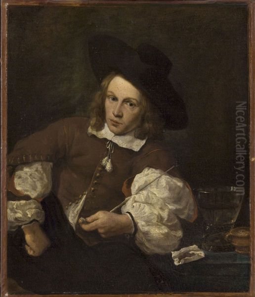 Portrait of a Young Man Seated Smoking - view 1