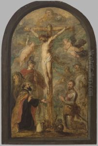 The Crucifixion, with a Bishop, a Saint, and a Donor in Armor by Sir Anthony Van Dyck