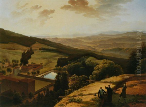 La vallee de l'Arno vue depuis le Paradisino de Vallombrosa - view 1