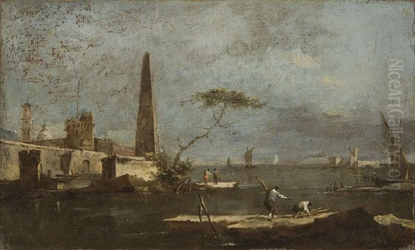 Capriccio with an Obelisk on a Lagoon - view 1