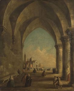 San Giorgio Maggiore Seen through the Arches of the Doge's Palace by Francesco Guardi