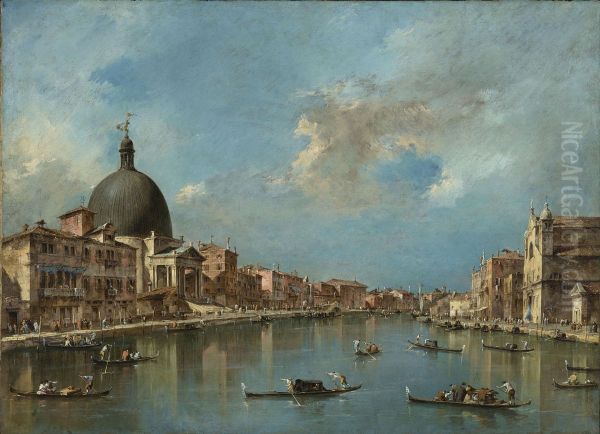The Grand Canal with San Simeone Piccolo and Santa Lucia - view 1