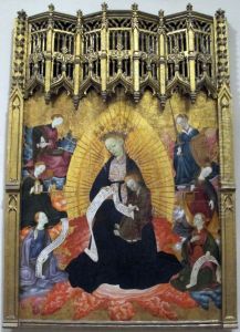 Enthroned Virgin and child with the Cardinal virtues Enthroned Virgin and child with the Cardinal virtues