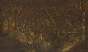 Nymphs Bathing by Adolphe Joseph Thomas Monticelli