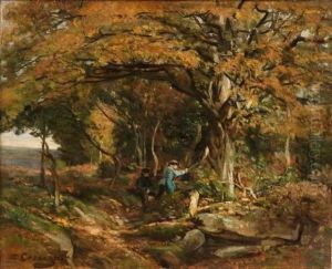 La Chasse Aux Papillons by Armand Theophile Cassagne