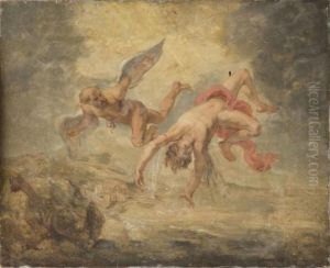 The fall of Icarus (Ovid, Metamorphoses, VIII, 183-235) by (studio of) Rubens, Peter Paul