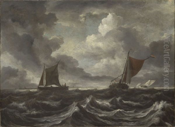 Zeilschepen op zee - view 1