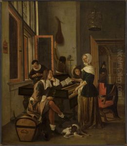 Lady at a Clavichord by Jan Steen