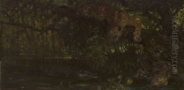 Jaguars and a Crocodile - view 1