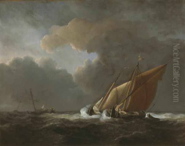 Two Dutch Vessels Close-Hauled in a Strong Breeze - view 1