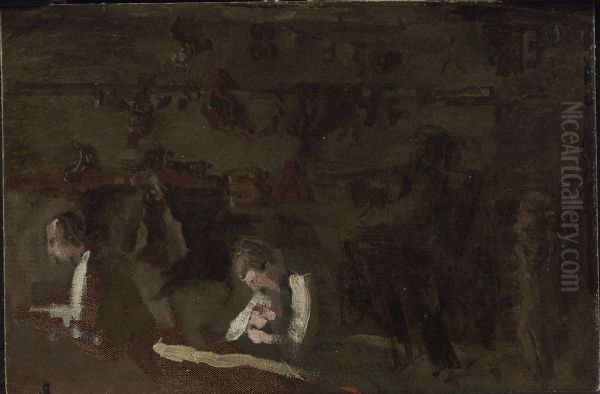 Interior of a Woodcarver's Shop (Sketch for William Rush Carving His Allegorical Figure of the Schuylkill River) - view 1
