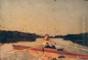 Sketch of Max Schmitt in a Single Scull by Thomas Cowperthwait Eakins