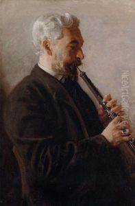 The Oboe Player (Portrait of Dr. Benjamin Sharp) by Thomas Cowperthwait Eakins