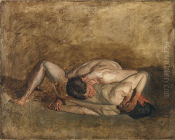 "The Wrestlers" (intermediate sketch) - view 1
