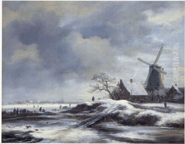 Winter Landscape with a windmill - view 1