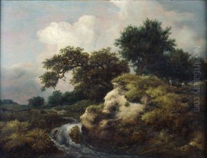 Landscape with Dune and Small Waterfall by Jacob Van Ruisdael