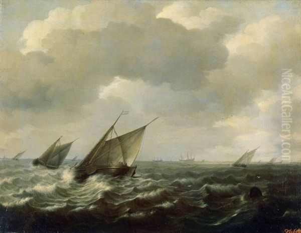 Sailing Vessels in a Strong Wind - view 1