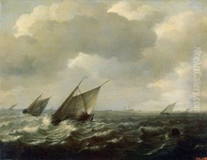 Sailing Vessels in a Strong Wind by Hendrik Martenszoon Sorgh