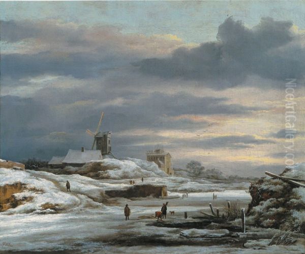 Winter Landscape with a Windmill - view 1
