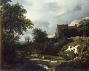A Bleaching Ground in a Hollow by a Cottage