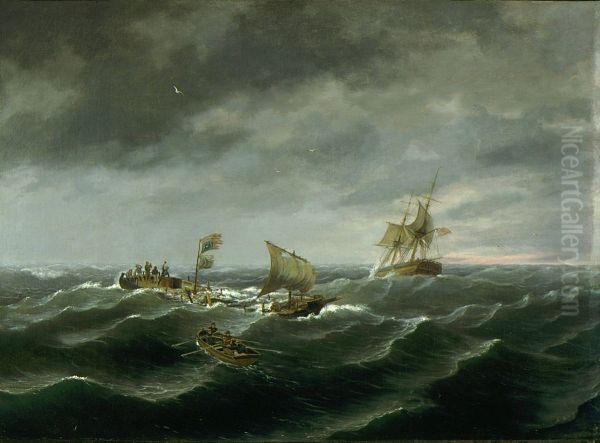 Loss of the Schooner 'John S. Spence' of Norfolk, Virginia, 2d view-Rescue of the Survivors - view 1