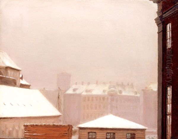 Copenhagen; Roofs under the Snow - view 1